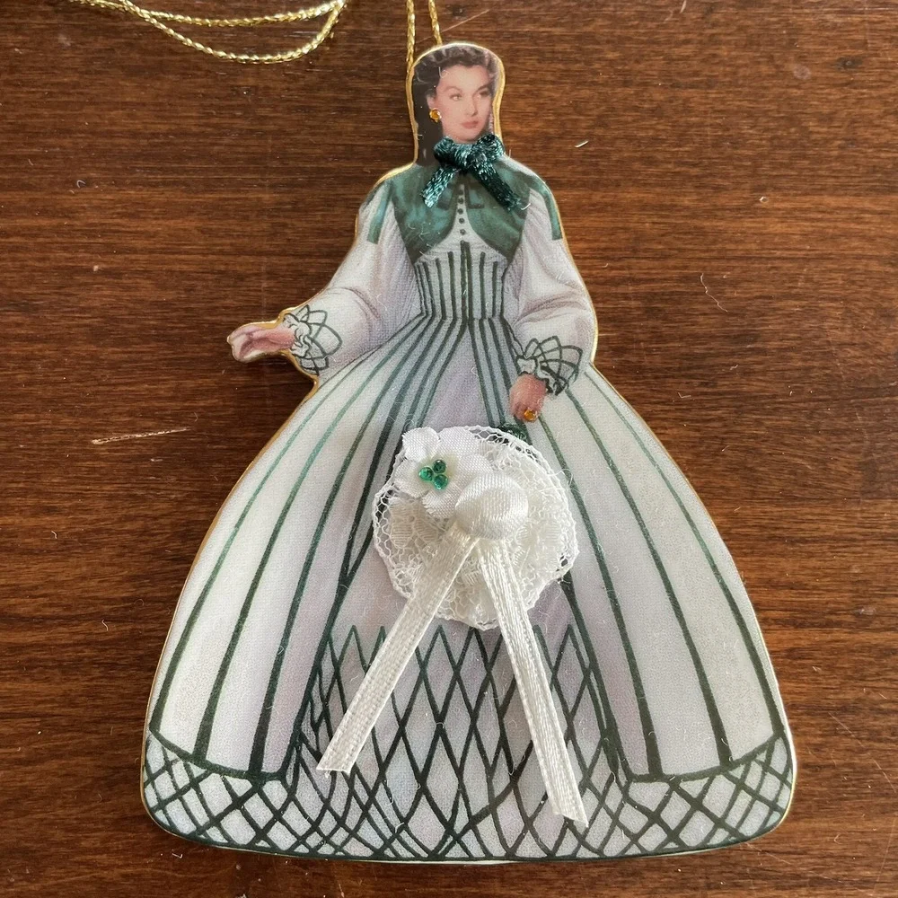 Scarlett O'Hara Ornament Bradford Exchange Honeymoon Dress Gone with the Wind